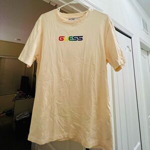 Guess/J. Balvin 2020 Collab Cream T-Shirt with Logo—like new!